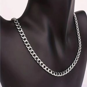 7MM Classic Cuban Silver Chain Pure Stainless Steel for Men and Women